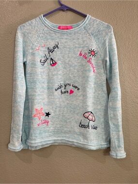 Lilly Pulitzer Danette Celestial Blue Marl Sailabration Sweater XS